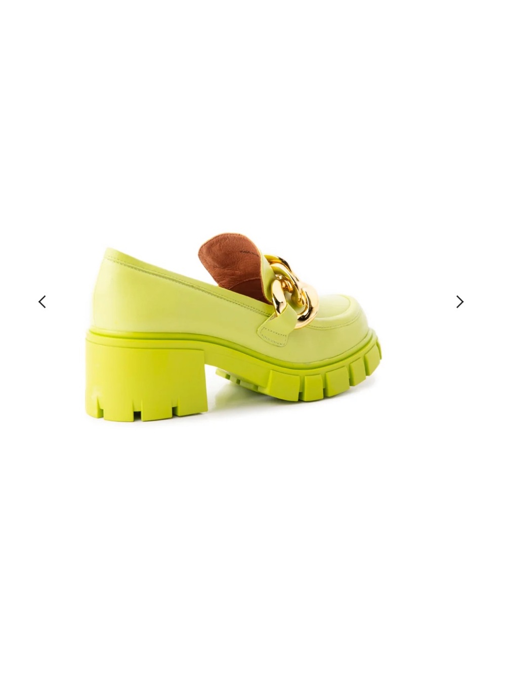 L'INTERVALLE Neon Lime Platform Chain Loafer - Picture 3 of 4